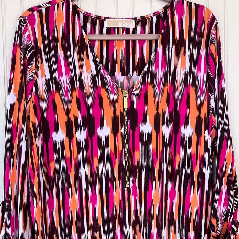 Michael Michael Kors Long Tunic Top Dress Half Zip‎ V-Neck